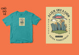 Áo thun unisex cotton 100% in hình Alien Invasion