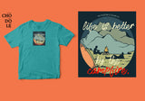 Áo thun unisex cotton 100% in hình Life is better by the Campfire