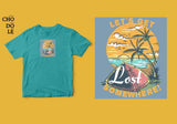 Áo thun unisex cotton 100% in hình Lets get lost some where - beach camping