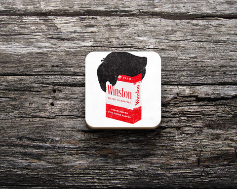 Đế ly bằng gỗ in hình Smokers face