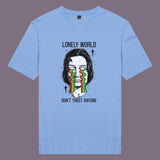 Áo thun unisex cotton in hình Lonely World (nhiều màu)