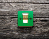 Đế lót ly vuông in hình Strong Coffee