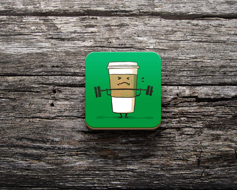 Đế lót ly vuông in hình Strong Coffee