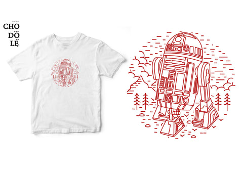 Áo thun unisex cotton 100% in hình Black Droid - Star Wars