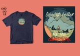 Áo thun unisex cotton 100% in hình Life is better by the Campfire