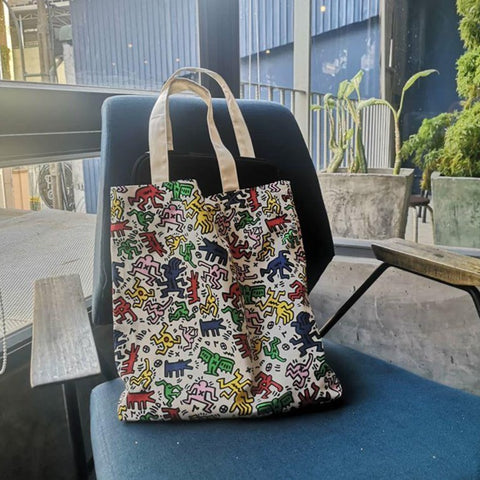 Túi tote in họa tiết Keith Haring