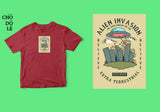 Áo thun unisex cotton 100% in hình Alien Invasion
