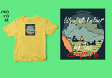 Áo thun unisex cotton 100% in hình Life is better by the Campfire