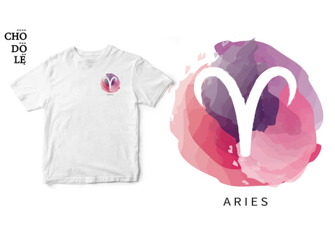 ÁO THUN UNISEX COTTON 100% IN HÌNH Cung hoàng đạo Aries Bạch Dương
