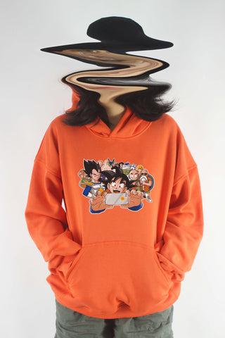 Áo khoác hoodie unisex cotton hình Dragonball Group Selfie (nhiều màu)