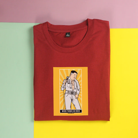 Áo thun unisex cotton 100% in hình Iconic People - Elvis Kim