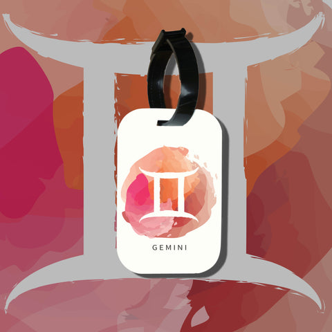 Travel tag cho túi xách/balo du lịch in hình Cung hoàng đạo Gemini Song Tử