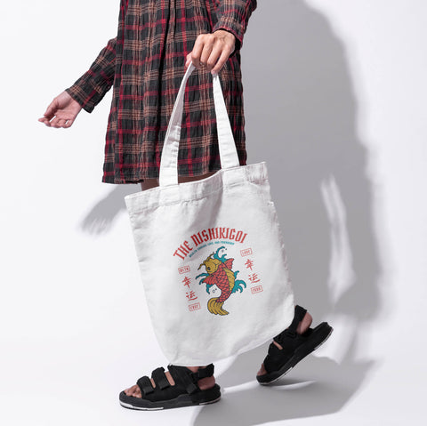 Túi tote vải in hình Japanese Art - Wealth, Courage, Love and Friendship