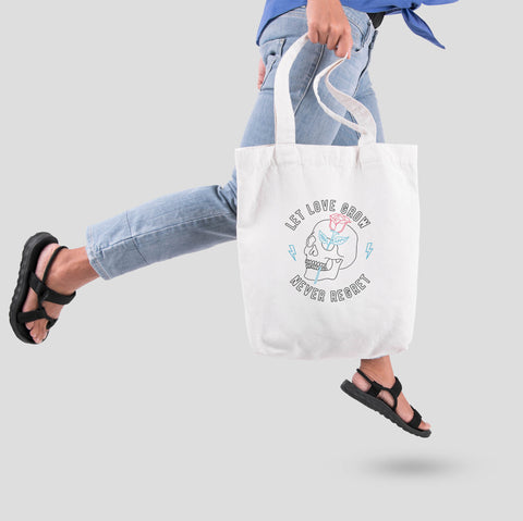 Túi tote vải in hình  Let love grow, Never regret
