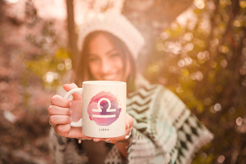 Ly sứ uống trà/ cafe in hình Cung hoàng đạo Libra Thiên Bình