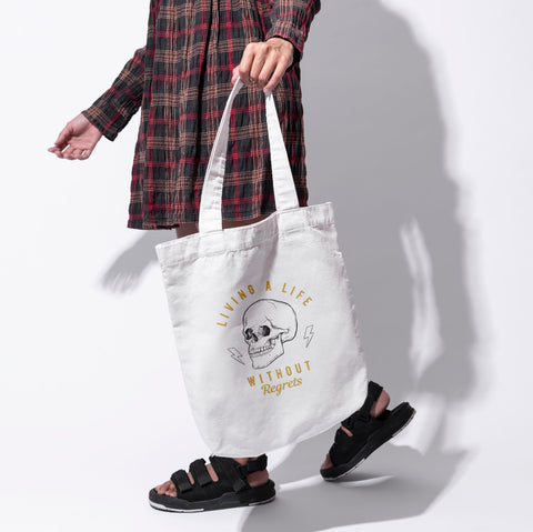Túi tote vải in hình  Living a life without regrets