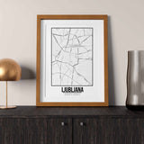 Tranh poster khổ A3 giấy mỹ thuật in hình Love City - Ljubljana