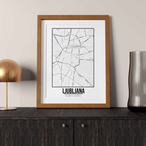 Tranh poster khổ A3 giấy mỹ thuật in hình Love City - Ljubljana