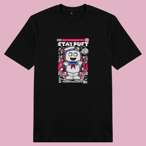 Áo thun unisex cotton in hình pop culture cartoon series - Stay Puft Marshmallow (nhiều màu)