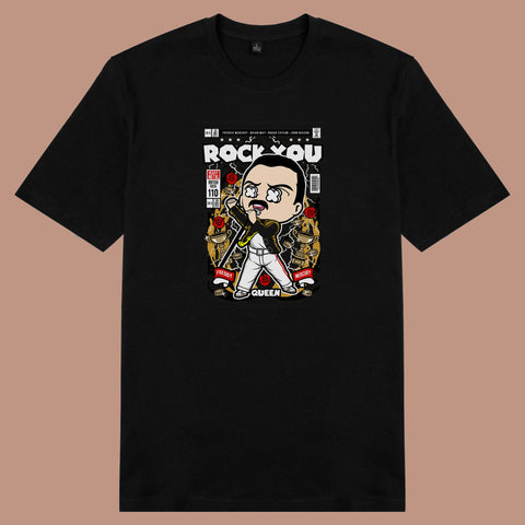 Áo thun unisex cotton in hình pop culture cartoon series - Freddie Mercury Rock you (nhiều màu)
