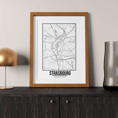 Tranh poster khổ A3 giấy mỹ thuật in hình Love City - Strasbourg