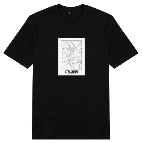 Áo Thun unisex in hình Love City Map - Strasbourg