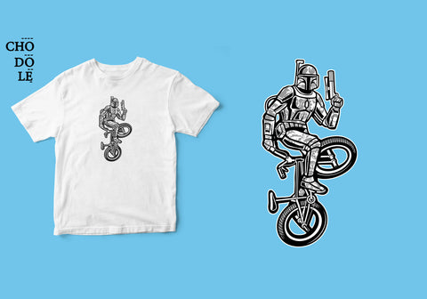 Áo thun unisex cotton 100% in hình Super Heroes Series - Street Boba Fett (nhiều màu)