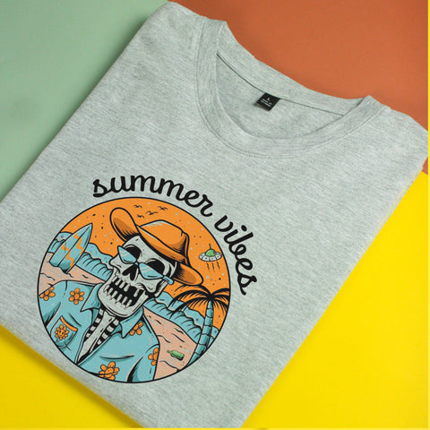 Áo thun unisex cotton in hình Summer vibe (nhiều màu)