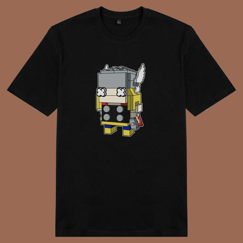 Áo thun unisex cotton in hình funky cartoon series - Thor Lego (nhiều màu)