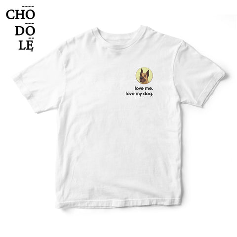Áo thun unisex in hình Love me love my dog - Great Dane (nhiều màu)