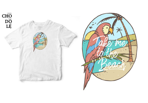 Áo thun unisex cotton 100% in hình Take me to the beach.