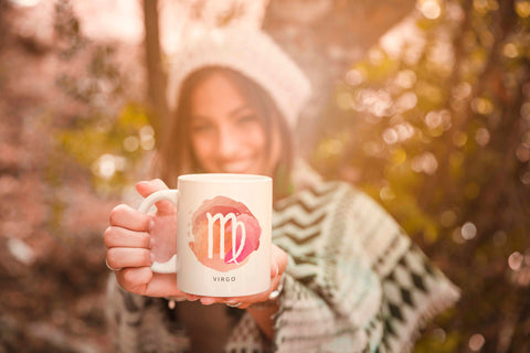 Ly sứ uống trà/ cafe in hình Cung hoàng đạo Virgo Xử Nữ