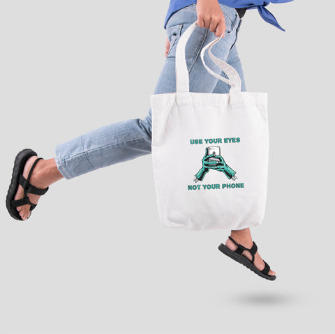 Túi tote vải in hình Pantone Series - Use your eyes, not your phone (nhiều màu)