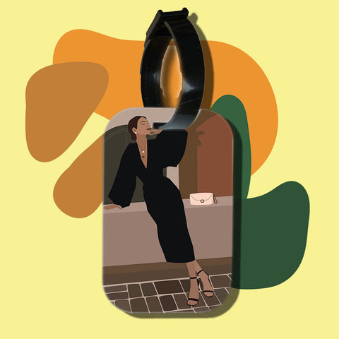Travel tag cho túi xách/balo du lịch in hình abstract lady art 10