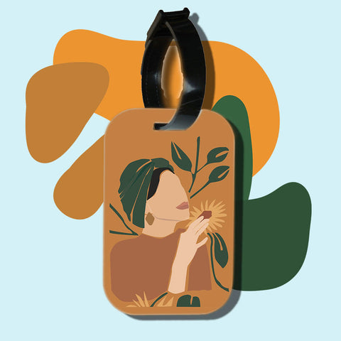 Travel tag cho túi xách/balo du lịch in hình abstract lady art 13