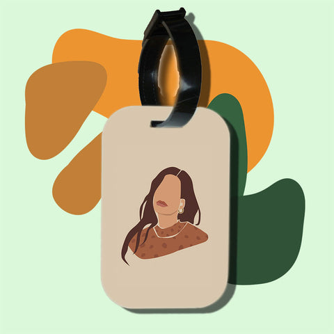 Travel tag cho túi xách/balo du lịch in hình abstract lady art 14