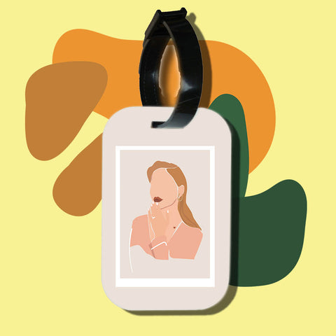 Travel tag cho túi xách/balo du lịch in hình abstract lady art 15