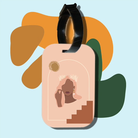 Travel tag cho túi xách/balo du lịch in hình abstract lady art 16