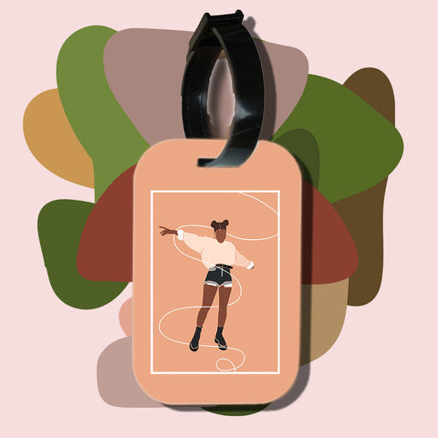 Travel tag cho túi xách/balo du lịch in hình abstract lady art 1