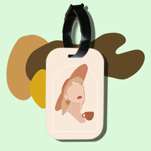 Travel tag cho túi xách/balo du lịch in hình abstract lady art 21