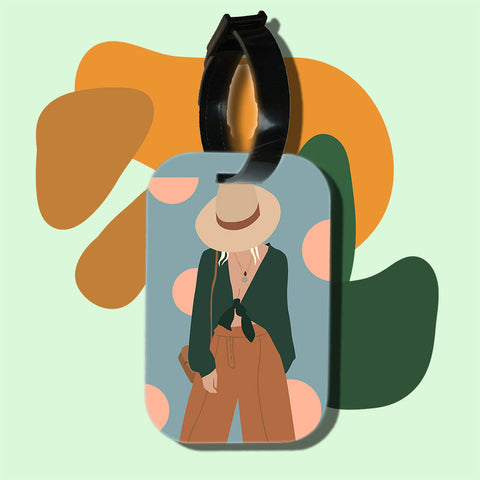 Travel tag cho túi xách/balo du lịch in hình abstract lady art 4