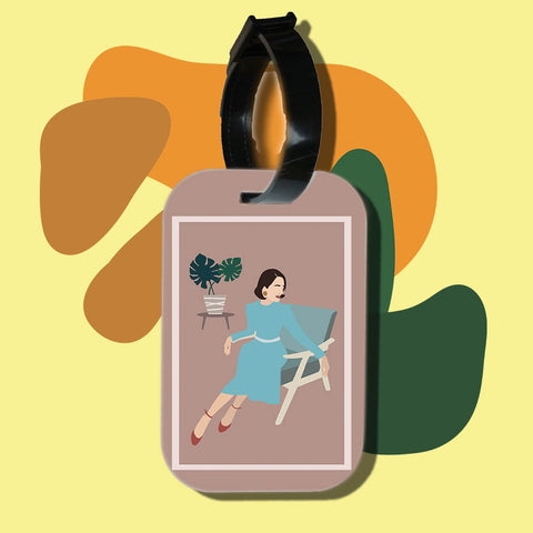 Travel tag cho túi xách/balo du lịch in hình abstract lady art 5