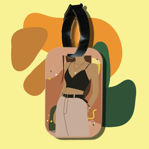 Travel tag cho túi xách/balo du lịch in hình abstract lady art 6