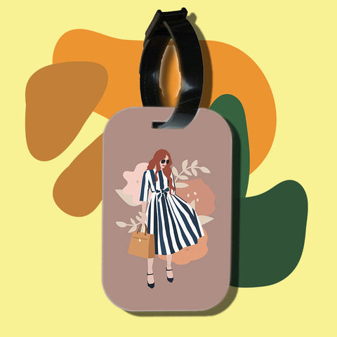 Travel tag cho túi xách/balo du lịch in hình abstract lady art 7