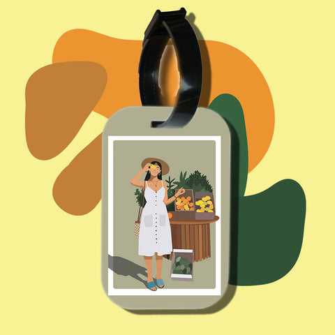 Travel tag cho túi xách/balo du lịch in hình abstract lady art 8
