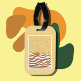 Travel tag cho túi xách/balo du lịch in hình abstract landscape art sun sea