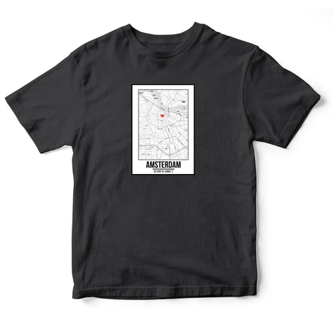 Áo Thun unisex in hình Love City Map - Amsterdam