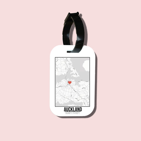 Travel tag cho túi xách/balo du lịch in hình Love City Map - Auckland