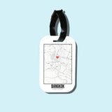 Travel tag cho túi xách/balo du lịch in hình Love City Map - Bangkok