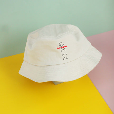 Nón bucket in hình  Be happy (nhiều màu)